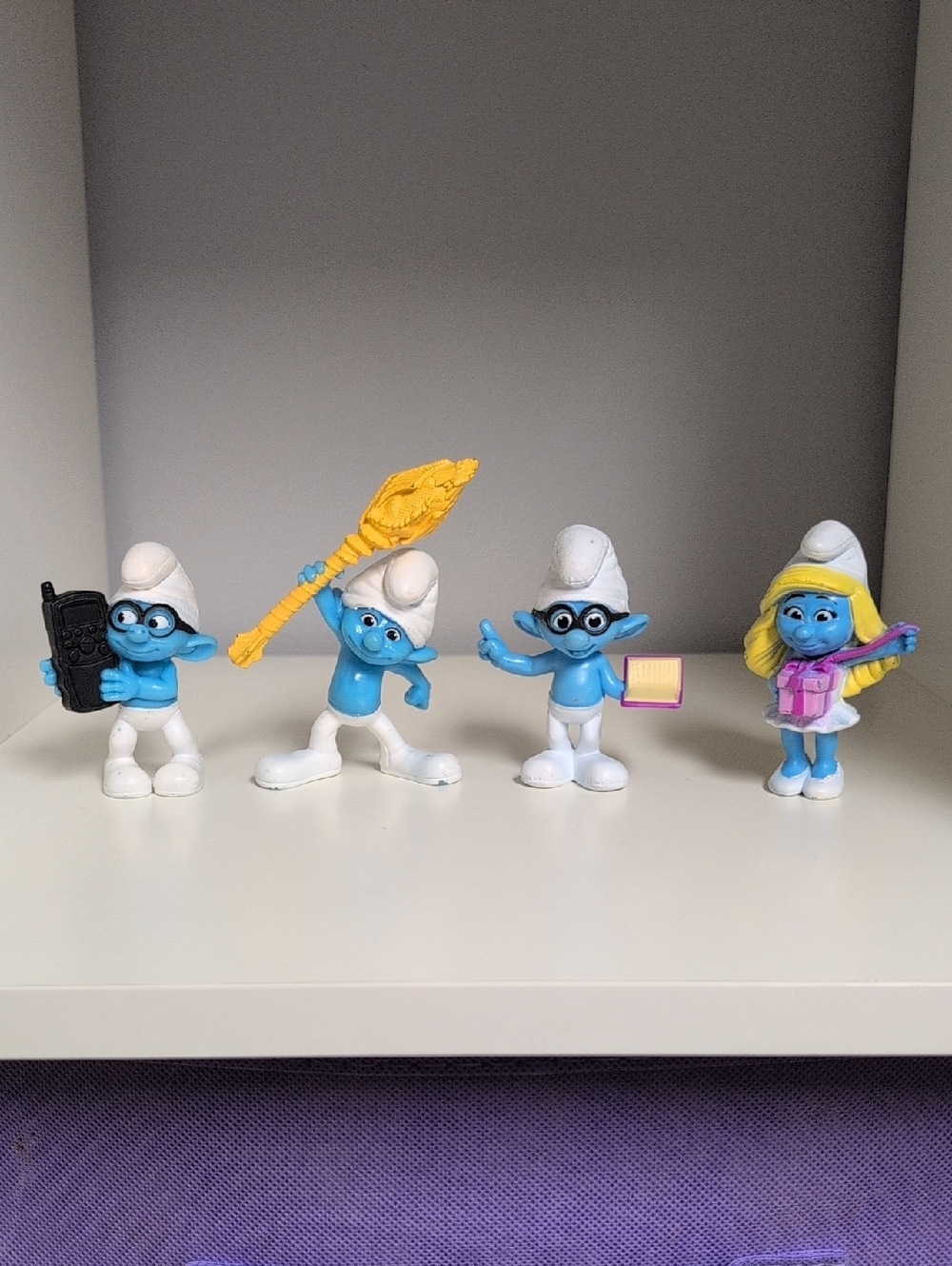 Smurf Figures Set Of 4 McDonald's 3" Smurfs Smurfette Brainy(2) Clumsy 2011 2013